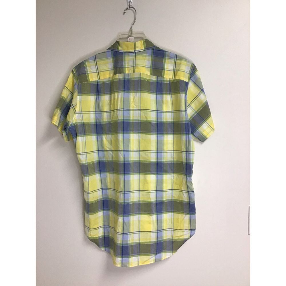 Nautica Yellow Plaid Short Sleeve Button Up Shirt Men's Size Small - Picture 2 of 3